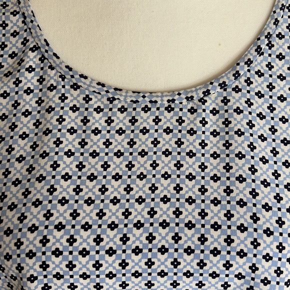Joie silk shell in soft delicate print navy, white & light blue - Picture 2 of 7